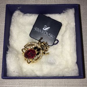 Swarovski Crystal Beetle Brooch